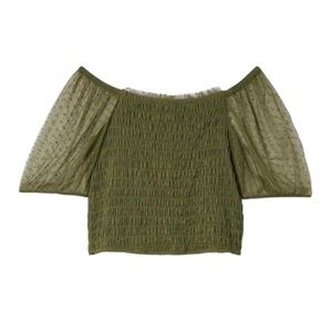 Olive Green Off-Shoulder Top
